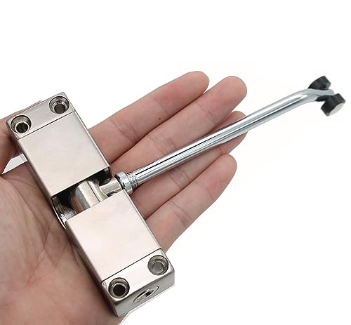 zeng Automatischer Türschließer aus Edelstahl, Einstellbarer Federschließer für Innentüren, Zimmertüren, Schließkraft 40 KG, Silber - Inkl. Montageplatte und Schrauben von zeng