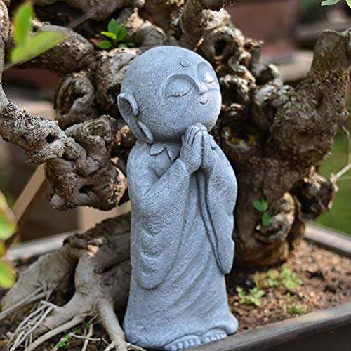 zenggp Betender Mönch JIZO Statue Buddha Ornament Garten Zen Zenhishisva Skulptur Im Freien Harz Grau von zenggp