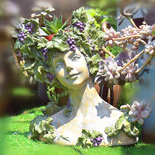 zenggp Göttin Kopf Pflanzer Blumentopf Dame Vase Griechische Skulptur Römischen Harz Flower Planter,A von zenggp