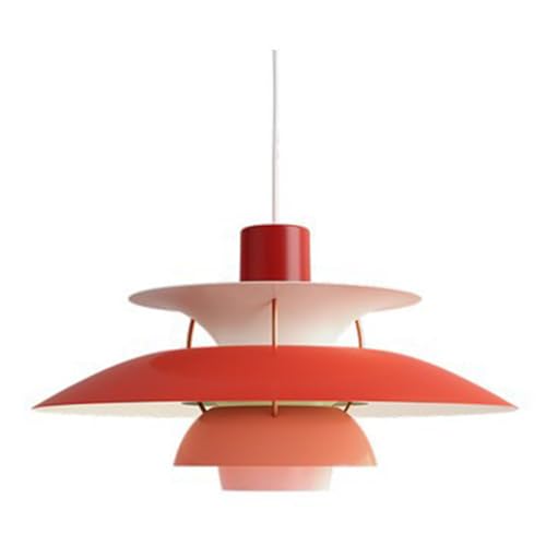 zenggp Moderner Minimalistischer Kronleuchter Im Nordischen Stil, Dänische PH5-Pendelleuchte Mit UFO-Imitat-Schirm, Deckenleuchte Für Schlafzimmer Wohnzimmer Esszimmer Und Küche(30cm,Red 2) von zenggp