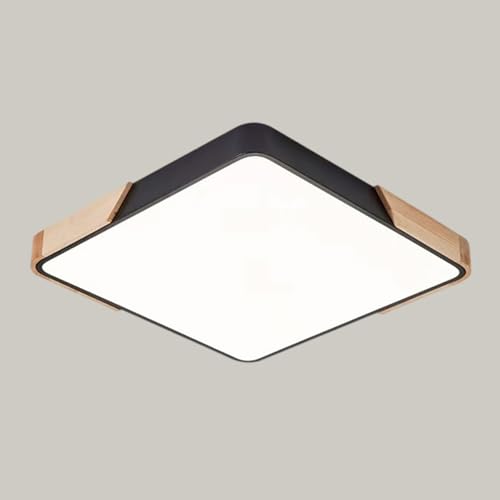 zenggp Quadratische Deckenleuchte, Dimmbare, Flache Leuchte Mit 3 Lichtfarben, Mit Metall Und Acrylschirm, Halbbündige Montage, Für Schlafzimmer Arbeitszimmer Und Flur(Size:30cm,Color:Black) von zenggp