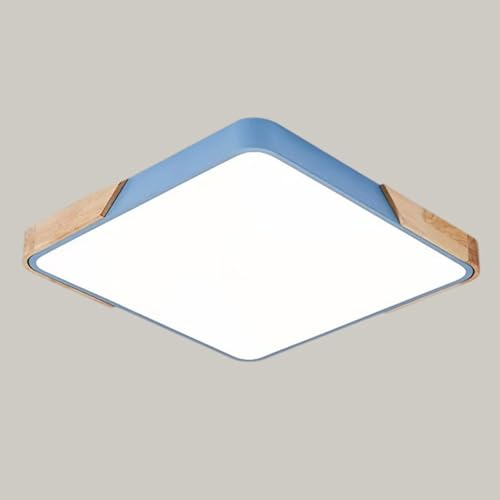 zenggp Quadratische Deckenleuchte, Dimmbare, Flache Leuchte Mit 3 Lichtfarben, Mit Metall Und Acrylschirm, Halbbündige Montage, Für Schlafzimmer Arbeitszimmer Und Flur(Size:40cm,Color:Blue) von zenggp