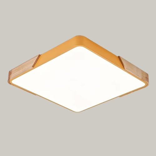 zenggp Quadratische Deckenleuchte, Dimmbare, Flache Leuchte Mit 3 Lichtfarben, Mit Metall Und Acrylschirm, Halbbündige Montage, Für Schlafzimmer Arbeitszimmer Und Flur(Size:50cm,Color:Yellow) von zenggp