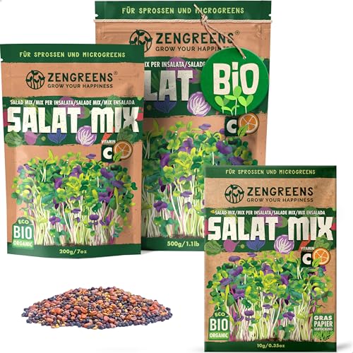 Zengreens - Bio Sprossensamen Mischungen - Blend-Mix (Salat Mix, 200g) von zengreens