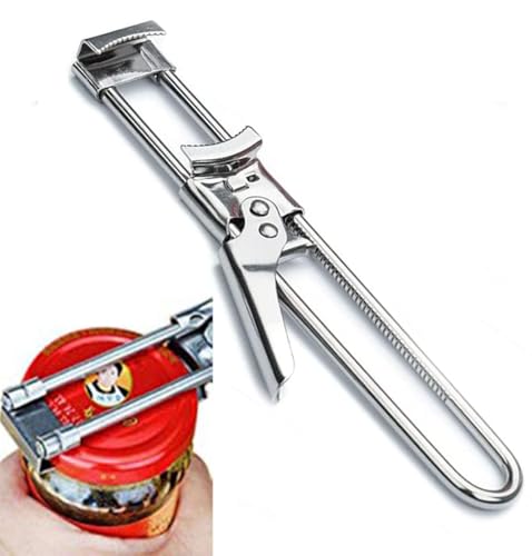 Master Jar & Bottle Opener, Verstellbarer Multifunktionaler Edelstahl Dosenöffner Glasdeckel Greifer, Handbuch Küche Zubehör von zengxiaoyun