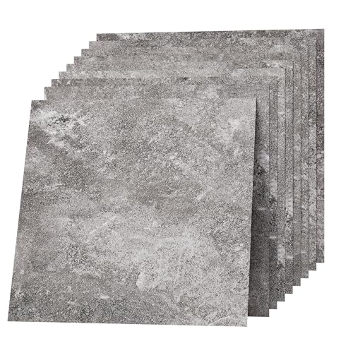30x30cm PVC Bodenbelag Selbstklebend – Marmor Design Vinylboden Fliesenoptik, Vinyl Laminat Wasserdichter & Langlebiger Bodenfliesen für Wohnzimmer, Küche, Bad, Balkon Grau 50 Fliesen 4.5m² von zenlavia