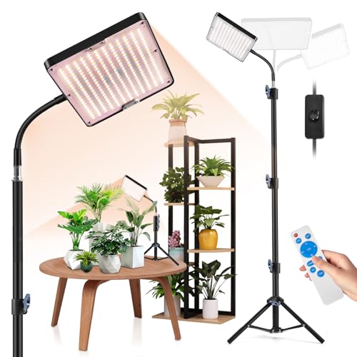 Pflanzenlampe LED Vollspektrum mit Einstellbar Ständer, 246 LEDs Grow Lampe mit Timer & 9 Helligkeiten, Pflanzenlicht für Blüte Gemüse Hydrokultur & Aussaat, für Anfänger & Indoor-Gärtner von zenlavia