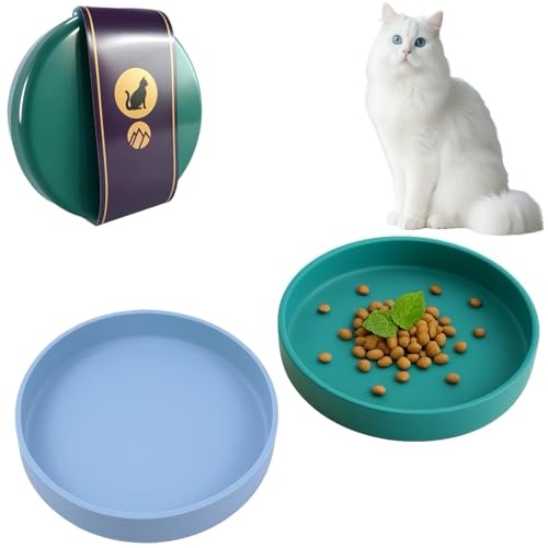 2er Set Futternapf Katze Silikon 18cm, Flacher schnurrhaarfreundlicher Katzennapf, Fressnapf Katze & Trinknapf, spülmaschinenfest & hygienisch, 2 Farben für Nassfutter Trockenfutter Wasser 2er Set Futternapf Katze Silikon 18cm, Flacher schnurrhaarfreundlicher Katzennapf, Fressnapf Katze & Trinknapf, spülmaschinenfest & hygienisch, 2 Farben für Nassfutter Trockenfutter Wasser von zeostmont