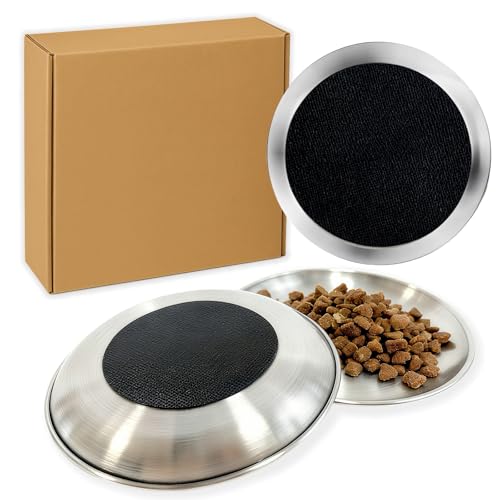3er Set Katzenschüssel Edelstahl 17cm, 304 Fressnapf Katze Flache gegen Schnurrhaarermüdung mit Silikon Anti-Rutsch Unterlage und Reinigungstuch, Katzennäpfe für Wasser Nassfutter Trockenfutter 3er Set Katzenschüssel Edelstahl 17cm, 304 Fressnapf Katze Flache gegen Schnurrhaarermüdung mit Silikon Anti-Rutsch Unterlage und Reinigungstuch, Katzennäpfe für Wasser Nassfutter Trockenfutter von zeostmont