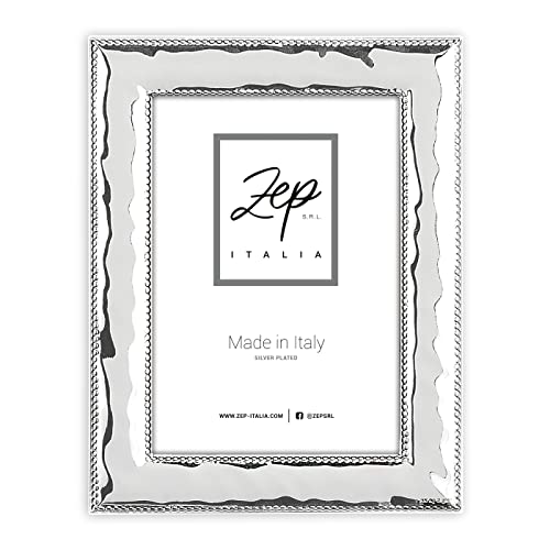 zep srl Larino White Tischrahmen aus Silber Plated für Fotos 15 x 20, horizontal positionierbar, versilbert, hergestellt in Italien von Zep