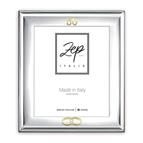 zep srl NOTO Tischrahmen aus Silver Plated für Fotos 20 x 25, horizontal positionierbar, versilbert, hergestellt in Italien von zep srl