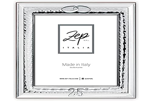 zep srl PAVIA Tischrahmen aus Silber plated Hochzeit Silber für Fotos 10 x 15, vertikal, versilbert, hergestellt in Italien von zep srl