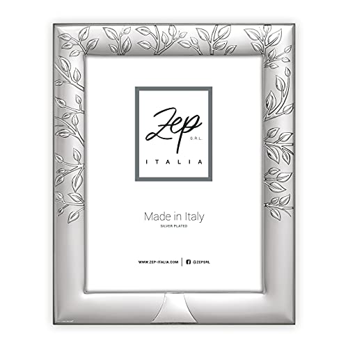 zep srl SABAUDIA Tischrahmen aus Silver Plated für Fotos 10 x 15, horizontal positionierbar, versilbert, hergestellt in Italien von zep srl