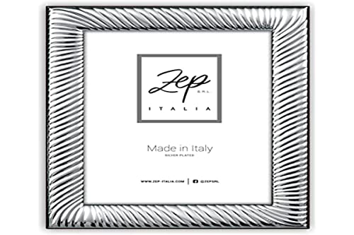 zep srl VOLTERRA Tischrahmen aus Silver Plated für Fotos 15 x 20, horizontal positionierbar, versilbert, hergestellt in Italien von Zep