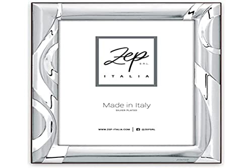 zep srl Vielseitiger Tischrahmen aus Silver Plated für Fotos 15 x 20, horizontal positionierbar, versilbert, hergestellt in Italien von zep srl