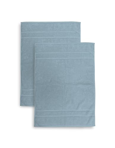 2 Badematten aus Frottee, Größe 50 x 70 cm, saugfähig, 650 g/m², maschinenwaschbar, schnell trocknend, Farbe Avio 2 Badematten aus Frottee, Größe 50 x 70 cm, saugfähig, 650 g/m², maschinenwaschbar, schnell trocknend, Farbe Avio von zer0bed