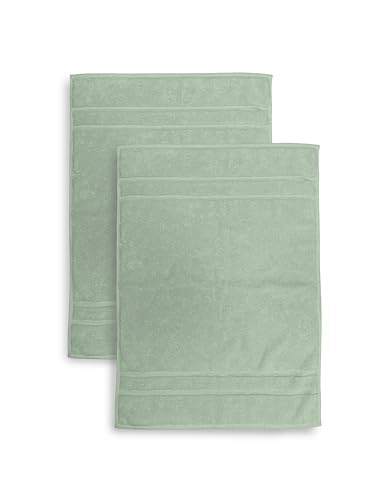 2er-Set Badematten aus Frottee, Größe 50 x 70 cm, saugfähig, 650 g/m², maschinenwaschbar, schnelltrocknend, Farbe Salbei von zer0bed