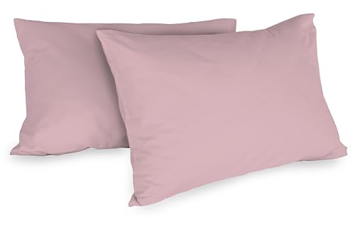 Zer0bed, 1 Paar Kissenbezüge aus Baumwolle, 52 x 80 cm, Rosa, 2 Stück, einfarbig, 100% Baumwolle, Bettkissen, Umschlagverschluss Zer0bed, 1 Paar Kissenbezüge aus Baumwolle, 52 x 80 cm, Rosa, 2 Stück, einfarbig, 100% Baumwolle, Bettkissen, Umschlagverschluss von zer0bed