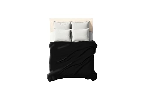 Zer0bed, Bettlaken für Doppelbett, einfarbig, 260 x 290 cm, 100% Baumwolle, Schwarz, 1 Stück (nur Oberlaken) von zer0bed