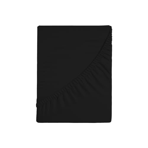Zer0bed, Spannbettlaken mit Ecken, einfarbig, 100% Baumwolle, Maxi-Winkel, 30 cm, Schwarz, 90 x 200 cm Zer0bed, Spannbettlaken mit Ecken, einfarbig, 100% Baumwolle, Maxi-Winkel, 30 cm, Schwarz, 90 x 200 cm von zer0bed