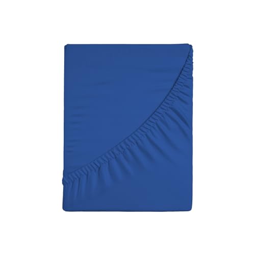 Zer0bed, Spannbettlaken für Einzelbett, einfarbig, 100% Baumwolle, Maxi-Ecke 30 cm, für Einzelbett, Royal, 90 x 200 cm von zer0bed