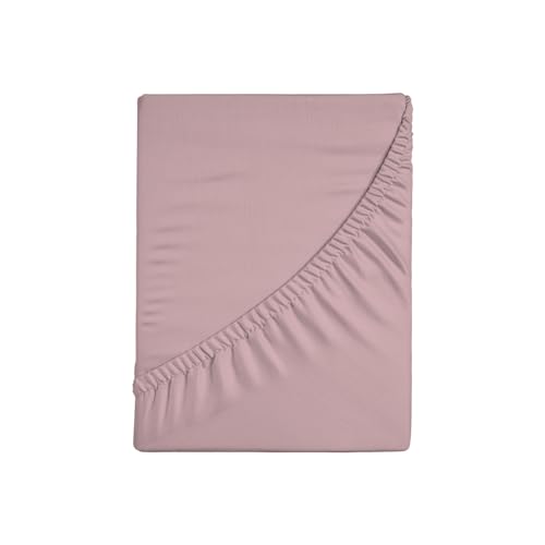 Zer0bed, Spannbettlaken für französisches Bett, einfarbig, 100% Baumwolle, Maxi-Ecke, 30 cm, französisches Bett, Rosa, 130 x 200 cm von zer0bed