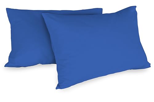 zer0bed, Paar Kissenbezüge aus Baumwolle, 52 x 80 cm, Royal, 2er-Set, einfarbig, 100% Baumwolle, Kissen für Bett, Hotelverschluss von zer0bed