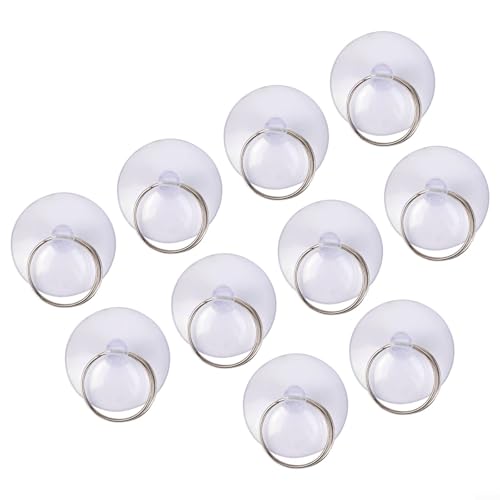 10 transparente Saugnäpfe mit Eisenringen für Küchen- und Badezimmerhaken (35 mm) von zeroupshop