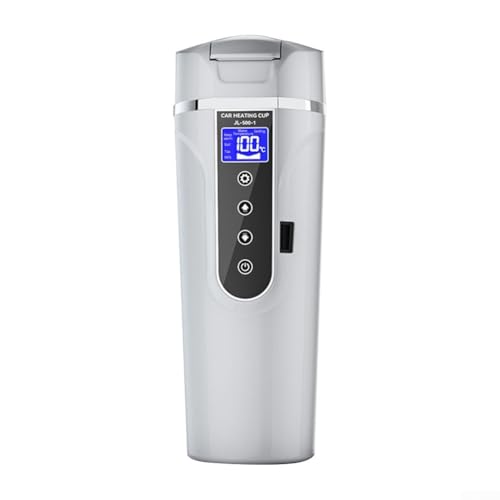 12V Auto Wasserkocher für Kaffee und Tee, Edelstahl Elektrischer Becher für schnelles Aufheizen (weiß) von zeroupshop