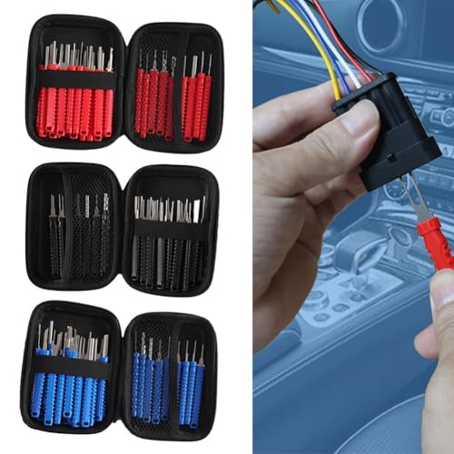 21-teiliges Werkzeugset zum Entfernen von elektrischen Terminalen mit Stiftausdrehern für Automobil-, Motorrad-, Industrieanlagen, Drahtreparatur (rot) von zeroupshop