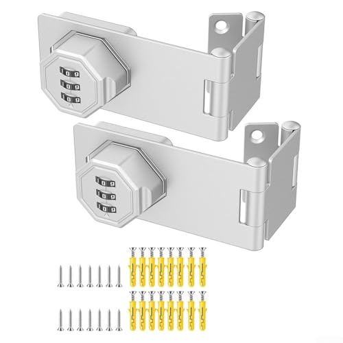 3-stelliges schlüsselloses Passwort-Schrankschloss mit verdecktem Schraubenloch und Zinklegierungsmaterial für sichere Montage an Aktenschränken und Schreibtischen (Silber) von zeroupshop