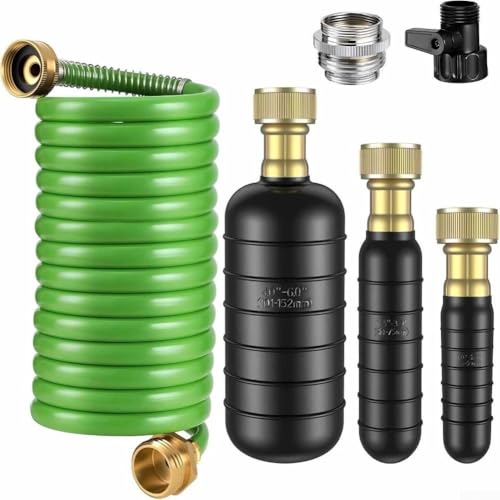 3-teiliges Ablaufblasen-Set für Rohre von 2,5 bis 15,2 cm, geeignet für die Abflussreinigung von Waschbecken, Duschen und Pools, mit Messing-Wasserhahn-Adapter und Absperrventil zur Steuerung (grün) von zeroupshop