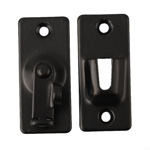 304 Edelstahl Hakenriegel mit 90 Grad Design für Schiebetürsysteme (Schwarz S) von zeroupshop