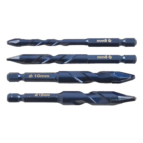 5 Stück 6–12 mm Bohrer, Hartmetallbohrer-Set mit 6,35 mm Sechskantschaft für Wand, Glas, Holz, Metall, Fliesen 5 Stück 6–12 mm Bohrer, Hartmetallbohrer-Set mit 6,35 mm Sechskantschaft für Wand, Glas, Holz, Metall, Fliesen von zeroupshop