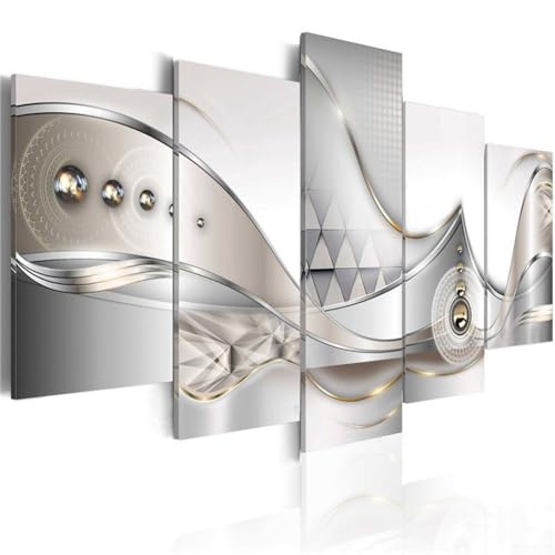 5 Stück Wandbilder für Wohnlandschaft und abstrakte Leinwandkunst für Wohnzimmer und Schlafzimmer (B) von zeroupshop