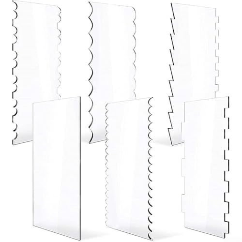 6-teiliges Acryl-Kuchendekorationskamm-Set, perfektes Werkzeug für DIY Bäckereien und den Heimgebrauch von zeroupshop