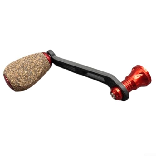 Angelrolle Teil für DAIWA 70 mm Schraubrollen, Kohlefaser-Griff mit Gummi-Kork-Griff, Einzelgriff für Ersatz (rot) von zeroupshop