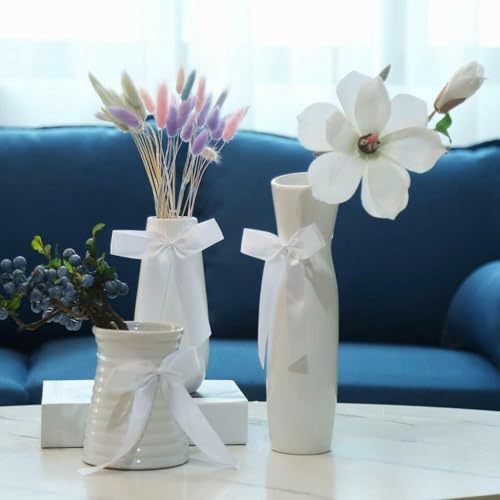Antennenschleifen für Hochzeitsautodekoration, weiße Autoschleifen für Brautzeremonien und (25 Stück) von zeroupshop