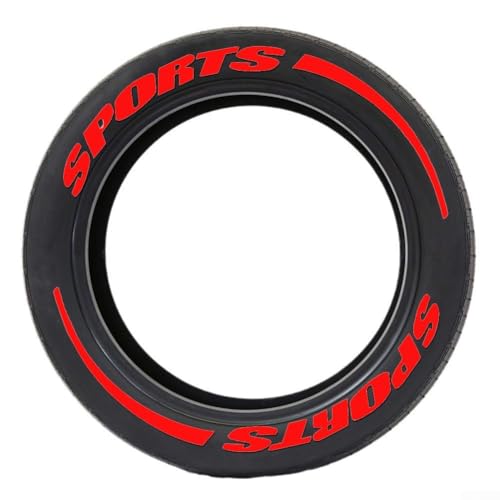 Auto und Motorrad mit Buchstaben-Design für 4 Reifen, aus langlebigem PVC, nicht verformbar, verschleißfest, passend für mehrere Modelle (rot) von zeroupshop