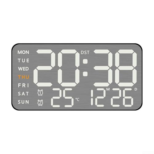 Benutzerfreundliche Wanduhr mit Temperatur- und Feuchtigkeitsfunktionen, für jede Umgebung (C) von zeroupshop