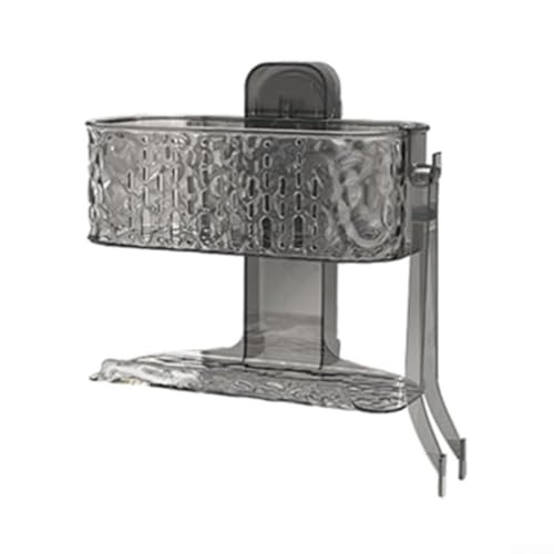 Doppelschichtiger Handtuchhalter mit innovativem Saugnapf-Design und Clip-Funktion (transparentes Grau) von zeroupshop