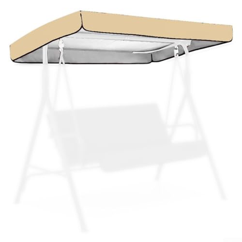 Elegante 3-Sitzer Gartenschaukel Baldachin, Ersatzbezug mit robustem Oxford-Material (Beige) von zeroupshop