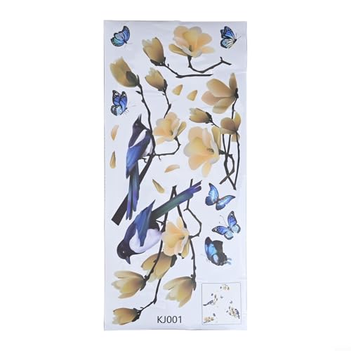 Elektrostatischer Glas-Aufkleber mit Zweigen, Blumen und Vögeln, abnehmbares, wasserdichtes PVC, geeignet für Wände, Türen und Schränke Elektrostatischer Glas-Aufkleber mit Zweigen, Blumen und Vögeln, abnehmbares, wasserdichtes PVC, geeignet für Wände, Türen und Schränke von zeroupshop