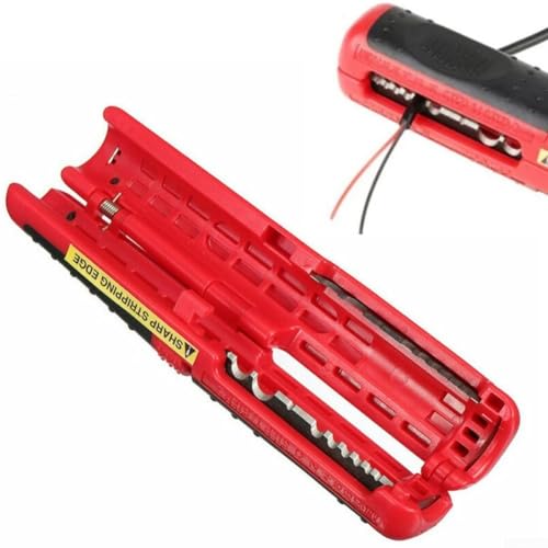 Ergonomische Abisolierzange mit Sicherheitsverriegelung und selbstöffnendem Federmechanismus für einfache Handhabung von zeroupshop