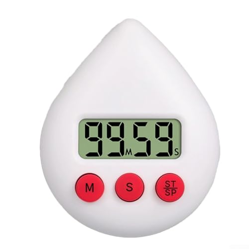 Feuchtigkeitsbeständiger Badezimmer-Timer mit Countdown-Speicherfunktion für Komfort (weiß) von zeroupshop
