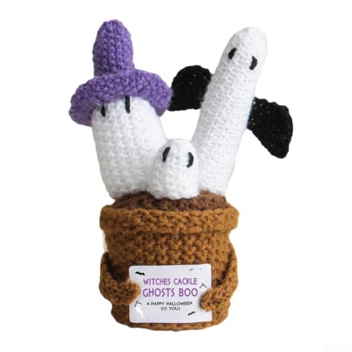 Gehäkelte Halloween-gestrickte Pflanzenornamente, entworfen für festliche Tisch- und Regaldekoration, geeignet für Halloween-Partys (B) von zeroupshop