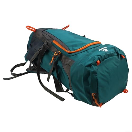 Geräumiger 65L Rucksack zum Wandern und Camping Atmungsaktives Mesh für Komfort und Lastverteilung (Seeblau) von zeroupshop
