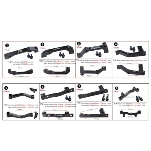 IS PM A B auf PM Bremsadapter für Scheibenbremssättel, verschiedene Größen für 140, 160, 180, 203 mm (05) von zeroupshop