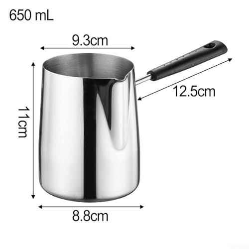 Kaffeekanne aus Edelstahl 304 zum Erhitzen von Milch, Schokolade und Saucen, Design für den täglichen Gebrauch (600 ml) von zeroupshop
