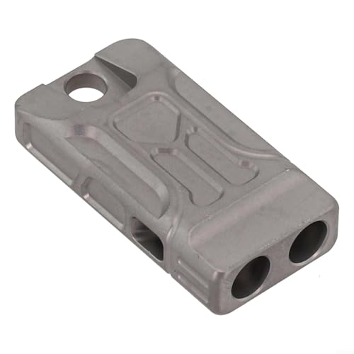 Kompakte Survival-Pfeife mit zwei Röhren, gibt lauten Klang ab, perfekt für Situationen bei Outdoor-Aktivitäten (grau) von zeroupshop